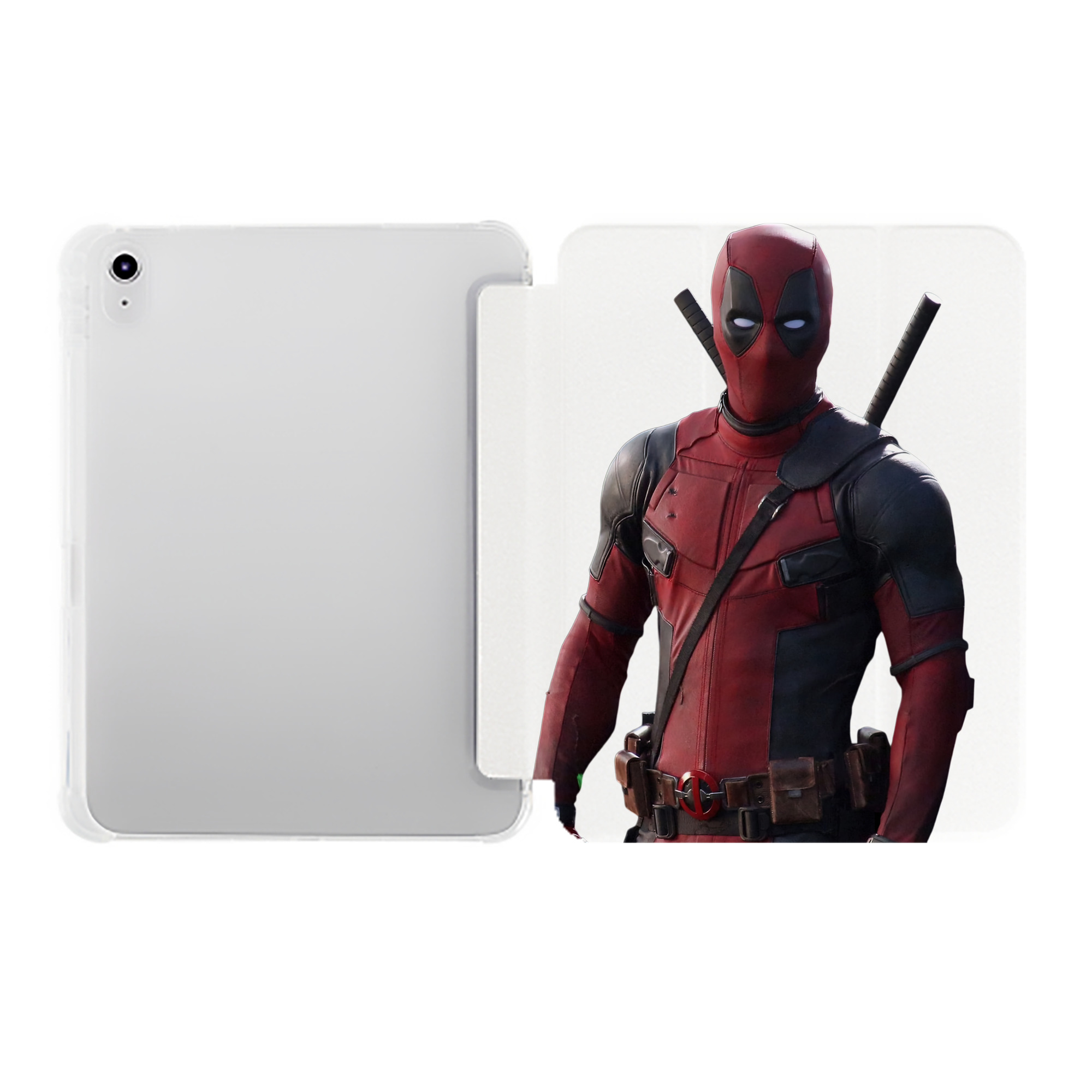 （画像用） Deadpool デッドプール IPad ケース ペン収納付き 三つ折りスタンド PUレザー×シリコン 対応機種9.5/10.5/10.9インチ